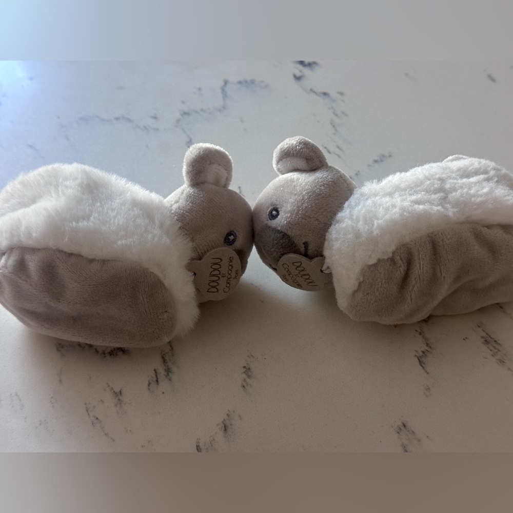 Doudou Et Campagnie Paris Koala Baby Booties Slippers Soft Fur Crib Shoes 0-6mo - Picture 9 of 9